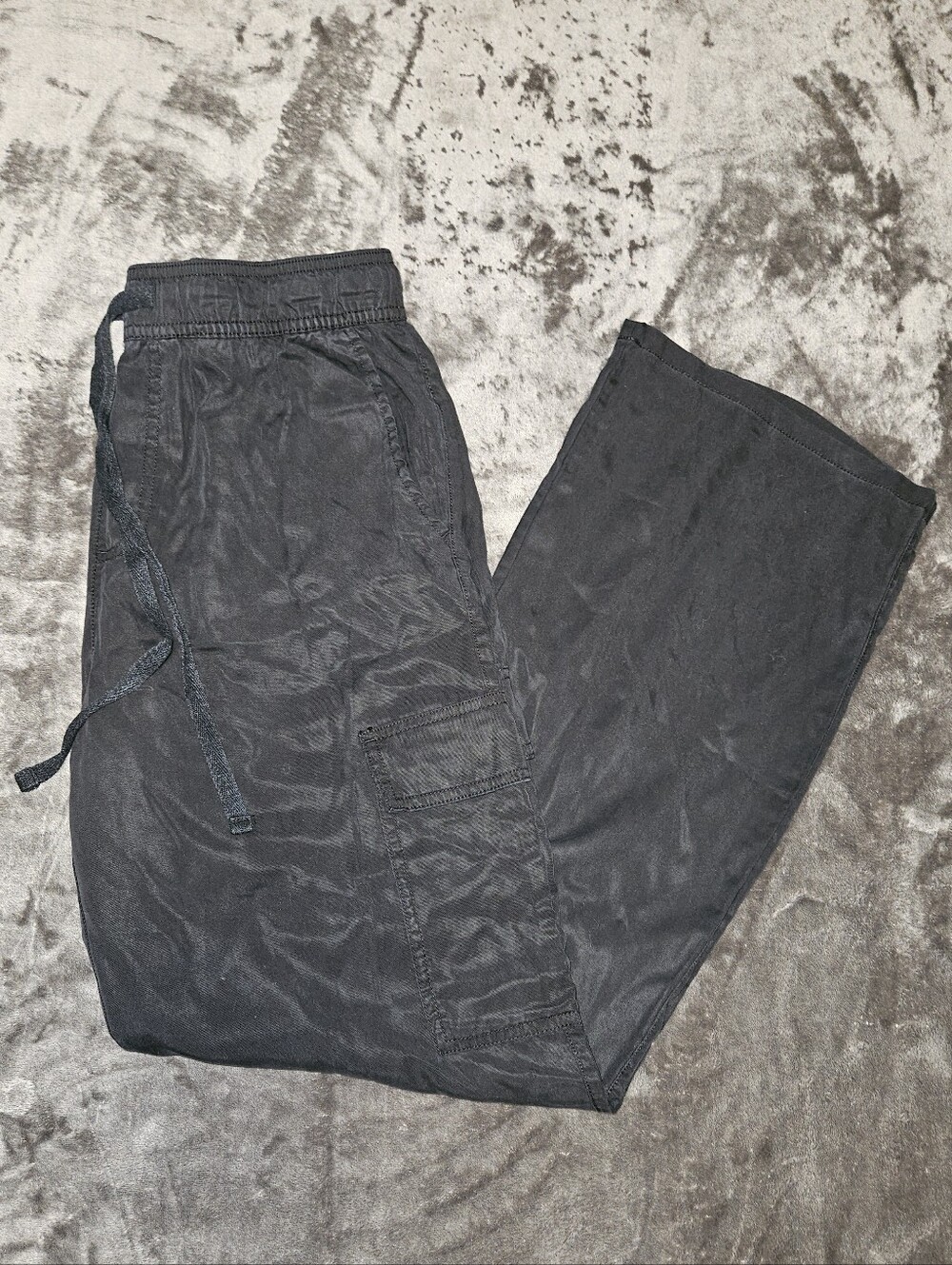 Social Standard By Sanctuary Womens Black Cargo Drawstring Pants Punk Goth Alt M